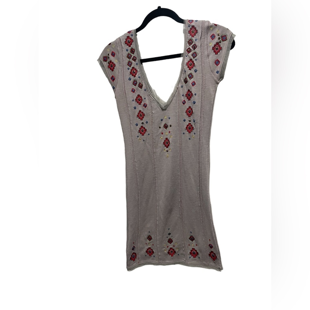 Free People Rich in Embroidery sequined accent mini dress size XS - Picture 4 of 8